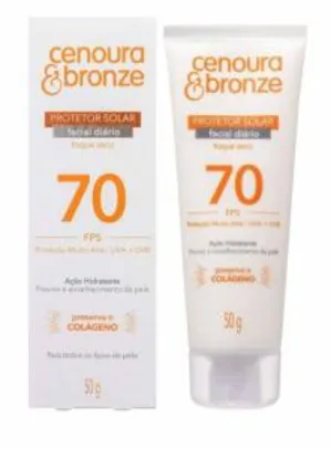 (PRIME) Protetor Solar Facial Cenoura e Bronze FPS70 50g, Cenoura e Bronze