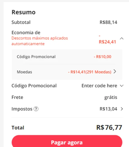 Imagem na descrição da promoção