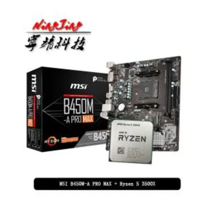 Kit Ryzen 5 3500x (Novo s/ Coolerbox) + Placa mãe MSI B450M A PRO Max | R$ 1107