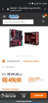 Placa-Mãe Asus EX-A320M-Gaming, AMD AM4, mATX, DDR4 | R$ 496