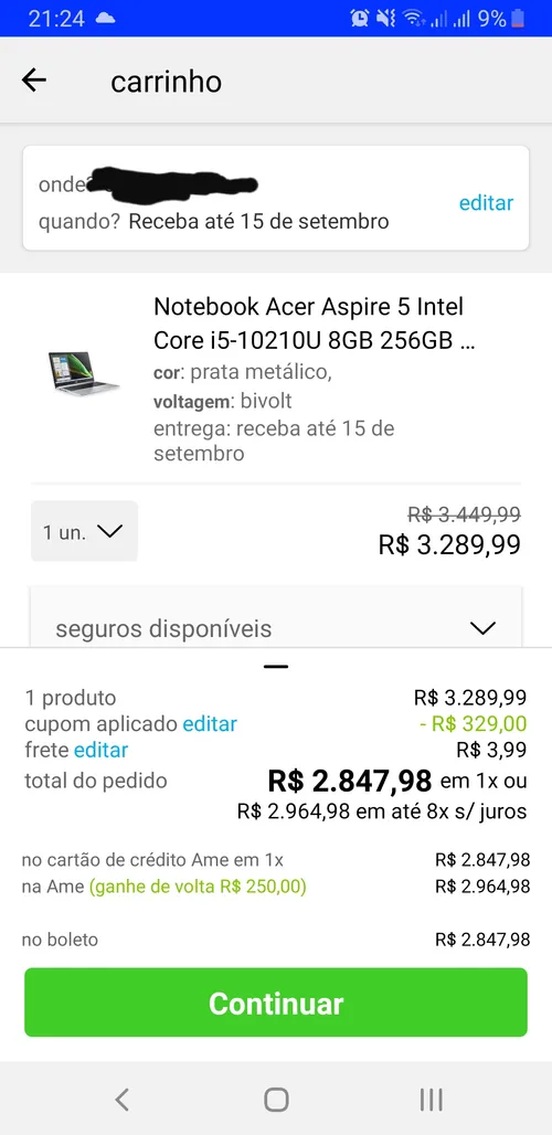 Imagem na descrição da promoção