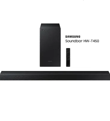 Soundbar Samsung HW-T450, Com 2.1 Canais, Potência De 200W, Bluetooth E Subwoofer Sem Fio | R$800