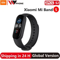 (NOVOS USUARIOS) Pulseira Xiaomi mi band 5 versão global | R$ 90