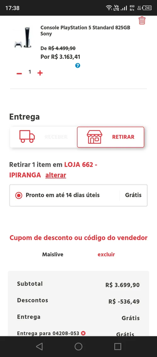 Imagem na descrição da promoção