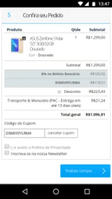 Zenfone 3 Max 5,5" 32gb/3gb na Loja Asus