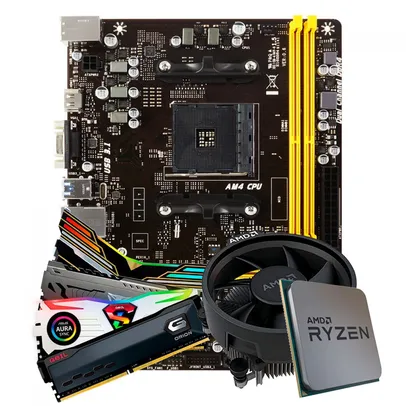 Saindo por R$ 1649: Kit Placa Mãe Biostar A320MH DDR4 AMD AM4 + Processador AMD Ryzen 5 3500 + Memória DDR4 8GB | R$1.649 | Pelando