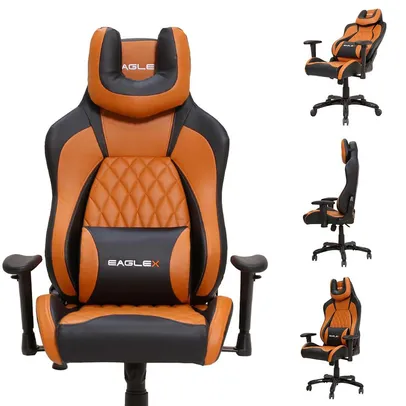 Cadeira Gamer Eaglex Lux, 150Kg, Giratória E Reclinável, Caramelo