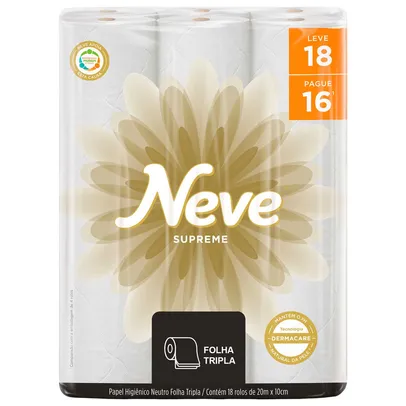 (Regional) (50% OFF 2° unidade) Papel Higiênico Neve Supreme Leve 18 Pague 16 - Folha tripla