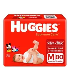 Kit 2 Fralda Huggies Supreme Care M 80 Unidades | R$69