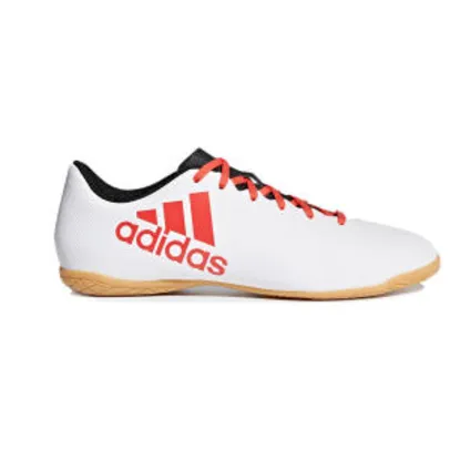 Chuteira Futsal Adidas X 17.4 IN - Branco e Vermelho (Tam. 44) | R$100