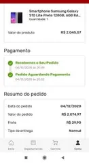 (App) Smartphone Samsung Galaxy S10 Lite Preto 128GB | R$2074