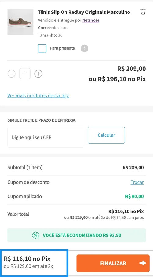 Imagem na descrição da promoção