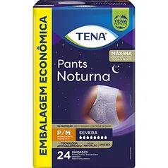 (Prime e rec) Tena Pants Noturna, Roupa Íntima para Incontinência Urinária, P/M - 24 unidades