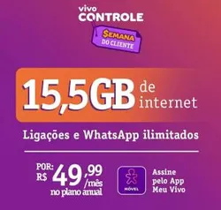 [APP] Plano Vivo Controle 15,5GB | R$50