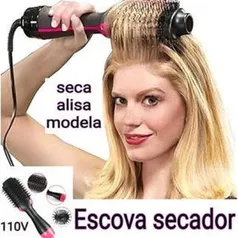 [10% AME] Escova Secadora Modeladora Alisadora Cabelo Air Até 1200w | R$176