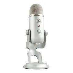 Microfone Condensador USB Logitech for Creators Blue Yeti com 4 Padrões de Captação prata