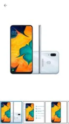 [Clube Da Lu] Smartphone Samsung Galaxy A30 Branco 64 GB | R$890
