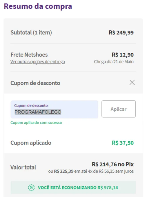 Imagem na descrição da promoção