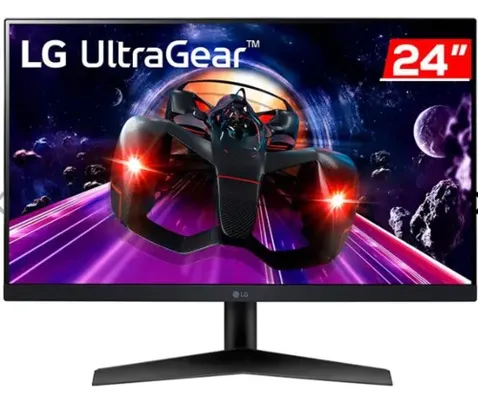 MONITOR GAMER LG ULTRAGEAR, 24 POL IPS, FHD, 1MS, 144HZ, FREESYNC PREMIUM, DP/HDMI, 24GN60R-B