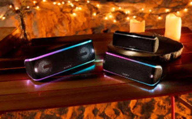Caixa de som sem fios SRS-XB41, com Extra Bass, Iluminação multicolorida, efeitos sonoros, com design a prova d'água e poeira R$640