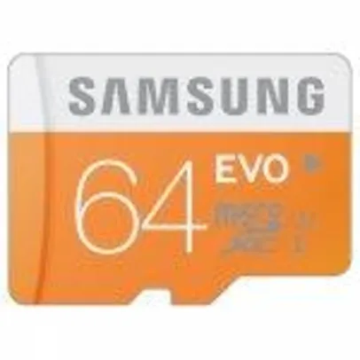 Original Samsung 64GB EVO Class 10 Micro SDXC Memory Card  - 64GB ORANGE- R$74.90
