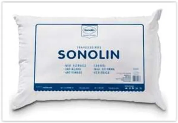 Travesseiro Sonolin Prime em Fibra Siliconada 50x70cm - Branco | R$ 18