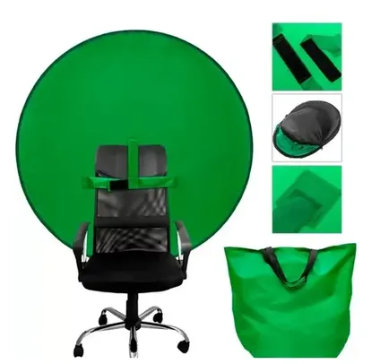 Chroma Key Portátil Tela Verde 142cm Fundo Fotográfico com Bolsa para Gravação de Vídeos e Lives T-Photo