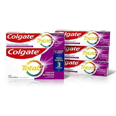 [Rec/ + por - R$15,03] Colgate Total 12 Gengiva Reforçada 90G 3 Unid