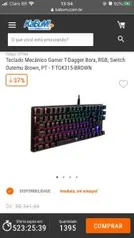 Teclado Mecânico T-dagger Bora RGB Switch Brown | R$160