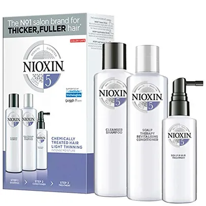 Trial kit Sistema 5 Shampoo 150ml, Condicionador 150ml e Leave-in 50ml, Nioxin, Pequeno