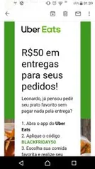 [Usuários selecionados] R$50 em entregas para seus pedidos!