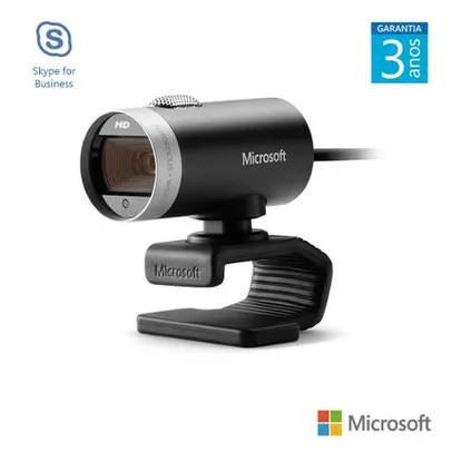 [AME R$144] Microsoft Webcam Cinema USB Preta - H5D00013