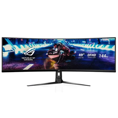 [PRIME R$5140] Monitor Gamer Asus ROG Swift 49' LED, Ultra Wide, 144 Hz, DFHD, FreeSync Premium, HDR 10, 100% sRGB, HDMI/DisplayPort, Som - XG49VQ