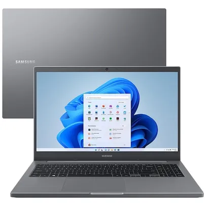 Notebook Samsung Dual Core 4GB 500GB Tela Full HD 15.6” Windows 11 Book NP550XDA-KP1BR