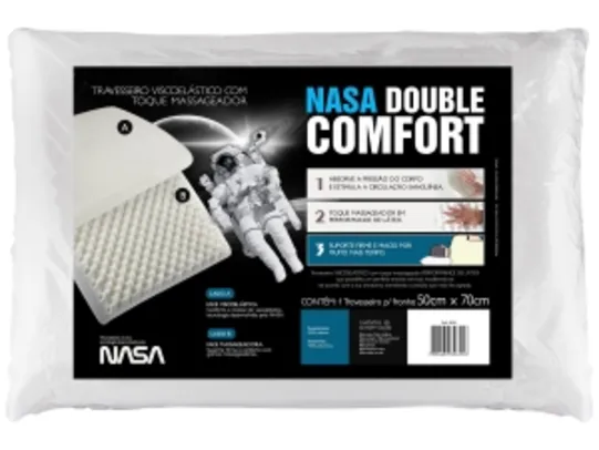 Travesseiro Espuma Viscoelástica - Fibrasca NASA Double Comfort  - R$ 24,90