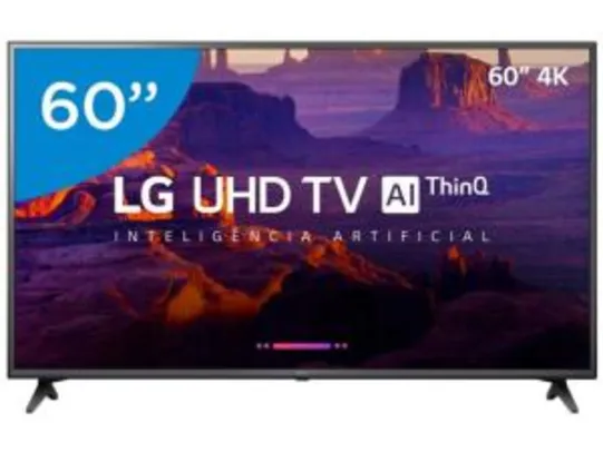 Smart TV 4K LED 60” LG 60UK6200 Wi-Fi HDR - Inteligência Artificial Conversor Digital 3 HDMI | R$2.880