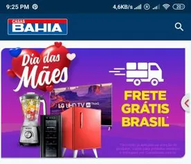 Frete Grátis no app da Casas Bahia