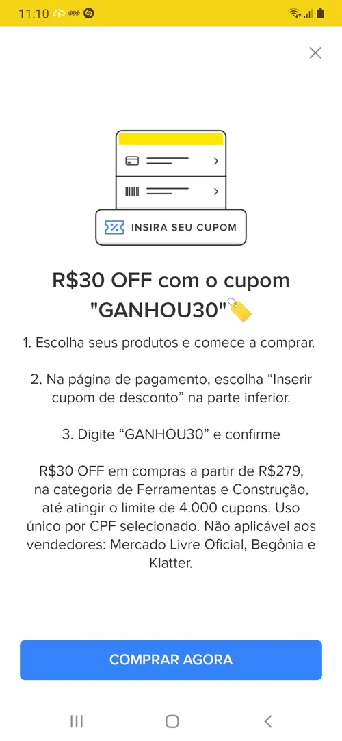 Imagem na descrição da promoção