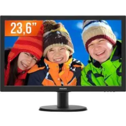 Monitor LED 23,6” Full HD 1 HDMI 243V5QHAB Philips IPS COM AUTO FALANTE - R$683