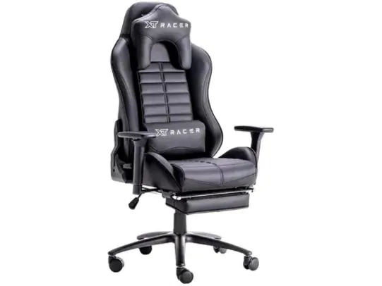 [Magalu/R$965 CC Mastercard] Cadeira Gamer XT Racer Platinum W Reclinável Giratória Preta