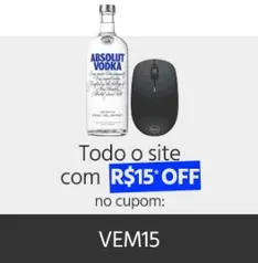 R$15 OFF a partir de R$30 em todo site Submarino (última compra há +9meses)