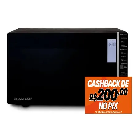 (Com Cashback Brastemp) Micro-ondas Brastemp 32 Litros Preto com Grill e Painel Integrado - BMG45AE