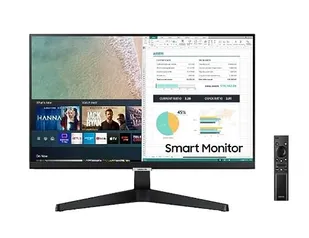 Smart Monitor Samsung 24, FHD, Plataforma Tizen™, Tap View, HDMI, Bluetooth, HDR, Preto, Série M5