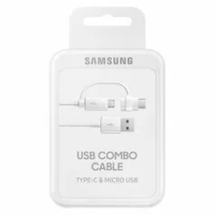 Cabo De Dados Duplo Usb-c micro Usb Original Samsung Branco | R$58