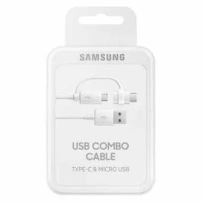 Cabo De Dados Duplo Usb-c micro Usb Original Samsung Branco | R$58