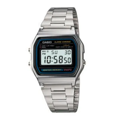 Relógio Casio Vintage Unissex Prata Digital A158WA-1DF R$ 120