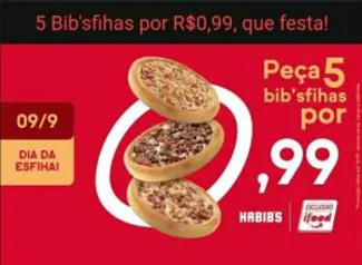 [Usuários Selecionados] 5 Bib'sfihas clássicas por R$0,99 no Habib's