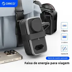 Hub de Carregamento ORICO Para Viagem com Duas Tomadas, Saídas USB A e USB C (5 em 1)