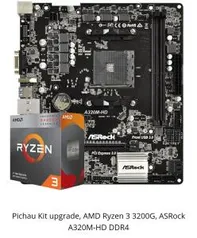 Kit upgrade AMD Ryzen 3 3200G ASRock A320M-HD DDR4 R$ 849