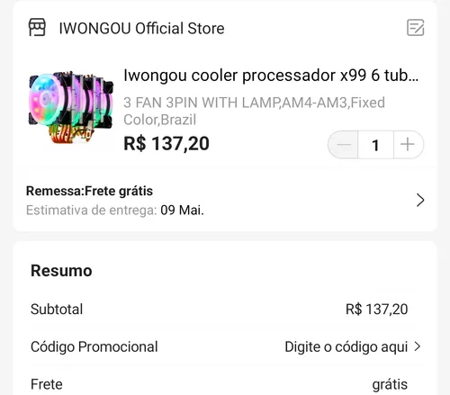 Imagem na descrição da promoção